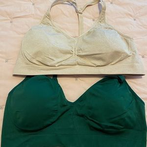 New Athleta Sports Bra XL A-C cup Green Beige